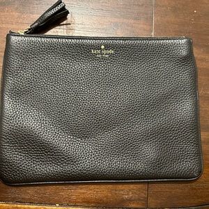 Kate Spade Black Pebble Leather Clutch